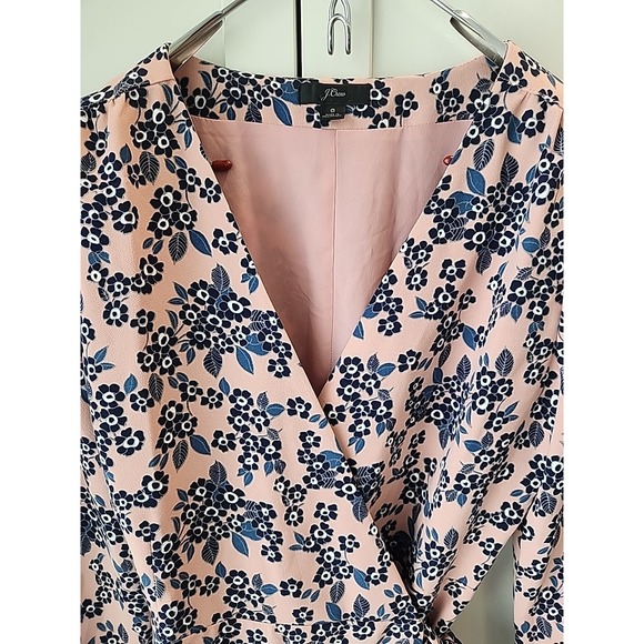 Pretty J Crew Wrap Style Dress Mauve Pink and Black Floral Size 6 - Picture 5 of 7